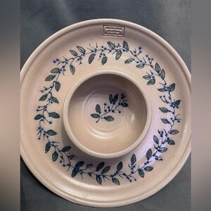 SOLD Salmon  Falls 2001 Blue and green vine Chip and Dip Platter